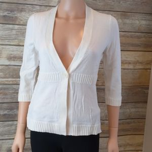 BCBGMaxAzria Cream 3/4 Sleeve Cardigan